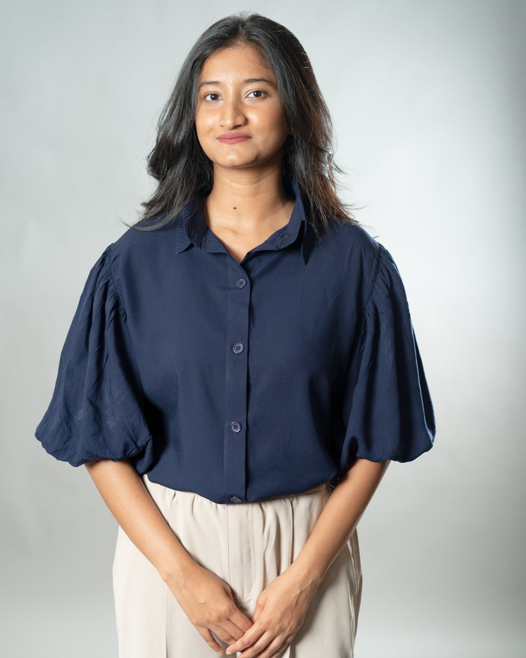 Airy Drapes Shirt Top for Women – Deep Sea