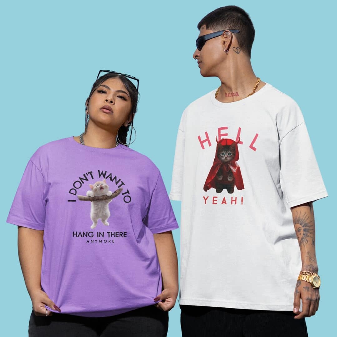 Funky Printed Oversized Drop Shoulder T-Shirts for Men | Comfortable Cotton Fabric | Mad Koffee Fashion Explore our bold and vibrant funky printed oversized drop shoulder t-shirts. Made from soft, comfortable cotton fabric, these tees feature eye-catching and unique graphics. Perfect for those who love to stand out with fun, colorful, and expressive designs.