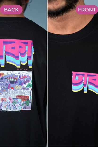 ঢাকা - Dhaka- Printed Oversized Drop Shoulder T-shirt