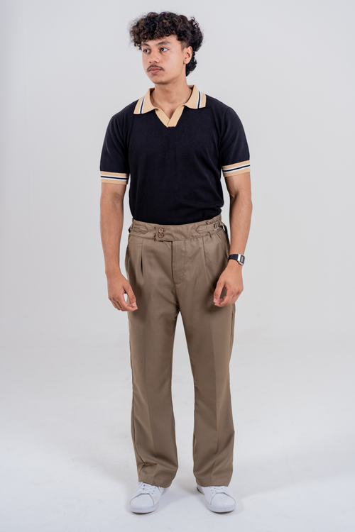 Load image 1 in gallery view. Relaxed Fit Bootcut Gurkha Pants - Walnut Brown