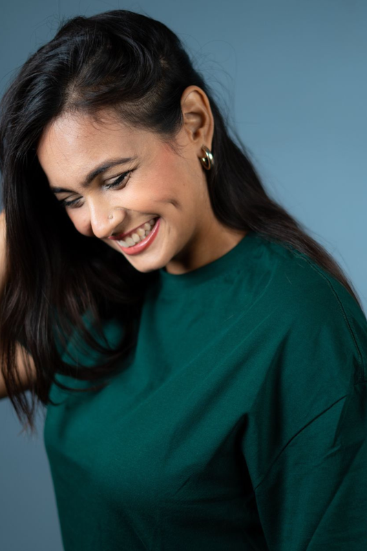 Oversized Drop Shoulder T-Shirt – Dark Green