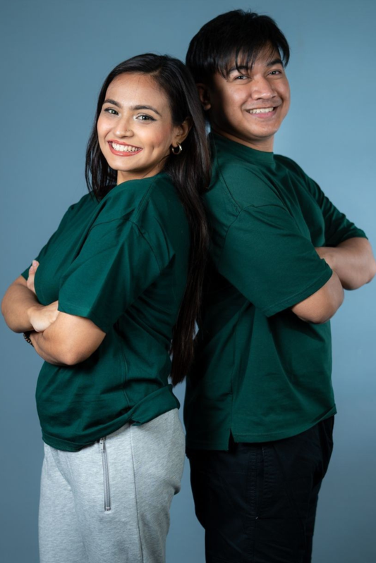 Oversized Drop Shoulder T-Shirt – Dark Green