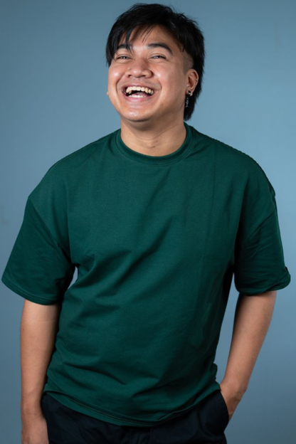 Oversized Drop Shoulder T-Shirt – Dark Green