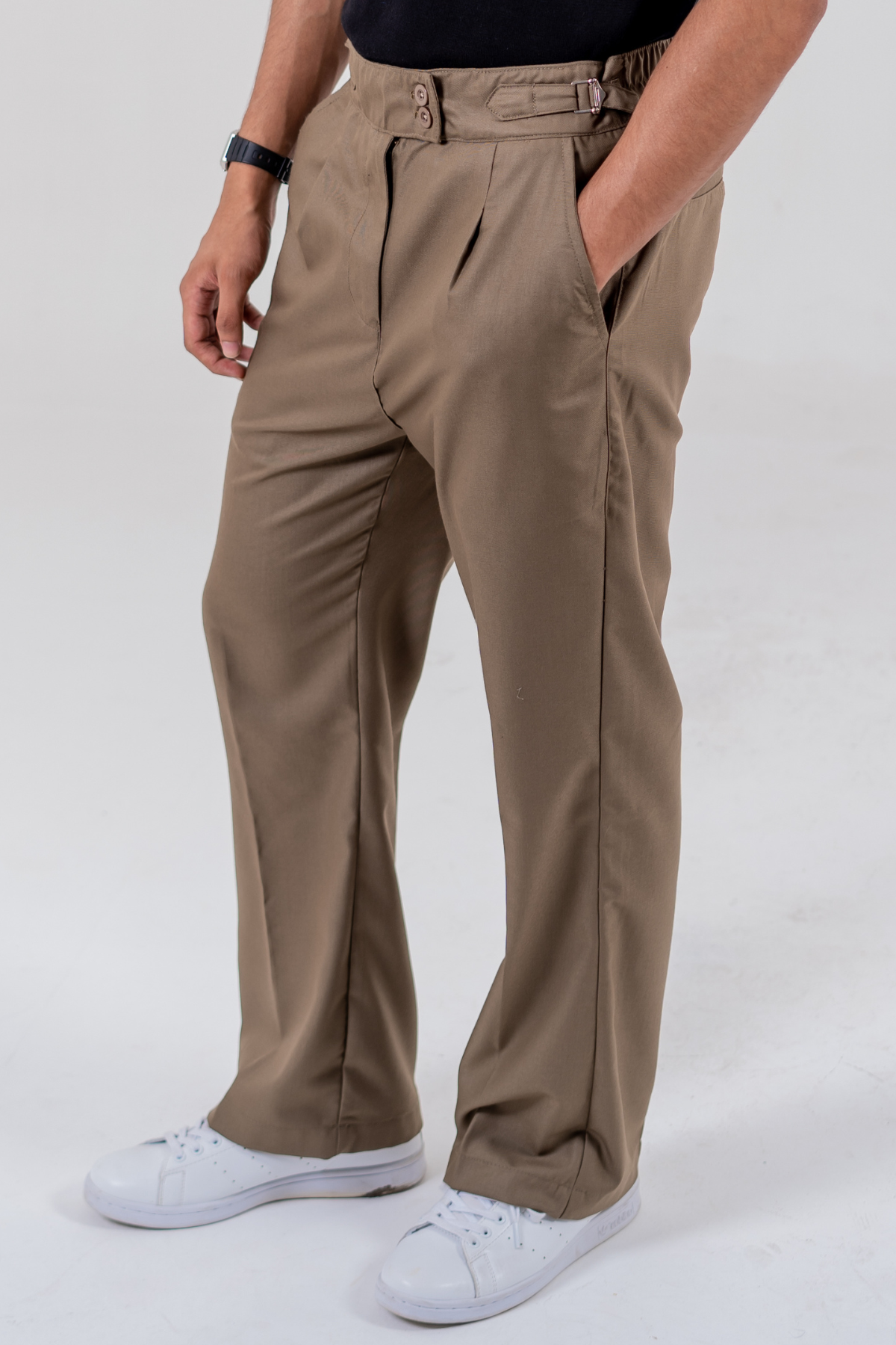 Relaxed Fit Bootcut Gurkha Pants - Walnut Brown