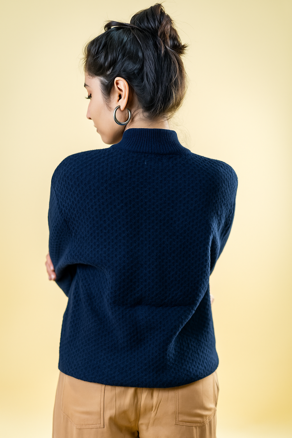 Polyamide Half-Zip Sweater: Navy Blue