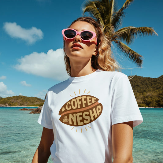 In Coffee We Find Nesha  - Oversized Drop Shoulder T-shirt
