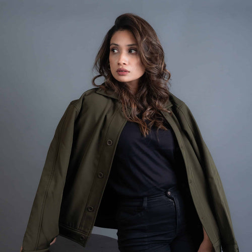 Load image 1 in gallery view. Bonded Jacket- Olive