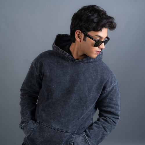 Load image 1 in gallery view. Acidic Black- Hoodie