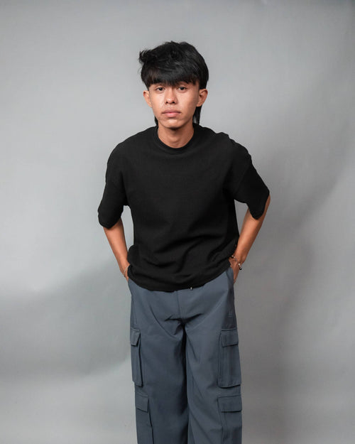 Load image 1 in gallery view. Waffle Round Neck T-Shirts for Men and Women | Unisex | Comfortable and Stylish | Mad Koffee Fashion Discover the perfect blend of style and comfort with our unisex waffle round neck t-shirts. Made from premium waffle-textured fabric, these t-shirts offer a breathable fit and a trendy look, making them a versatile choice for any occasion.