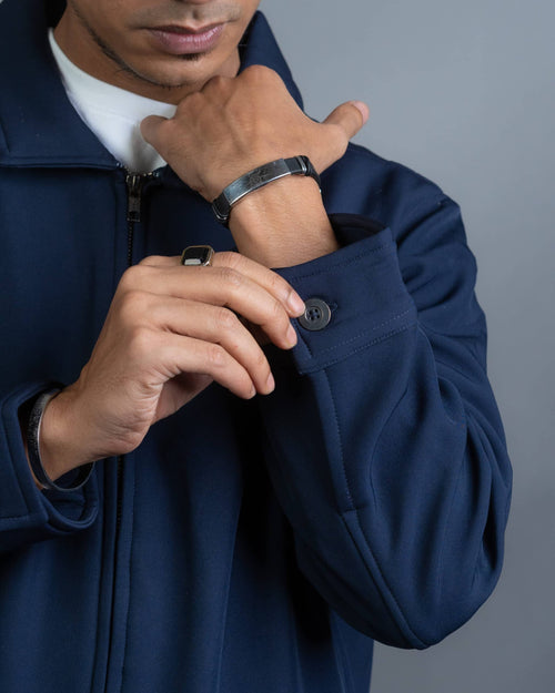 Load image 1 in gallery view. Bonded Jacket- Navy Blue