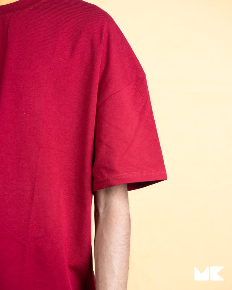 Oversized Drop Shoulder T-Shirt – Maroon