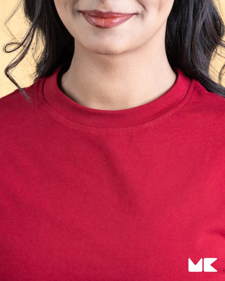 Oversized Drop Shoulder T-Shirt – Maroon