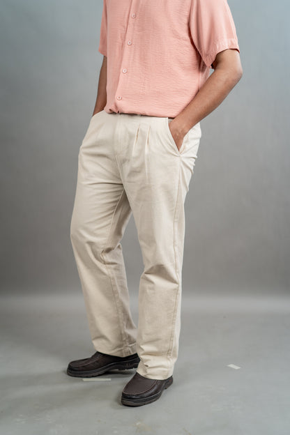 Linen Relaxed Fit Pant – Ivory Cream