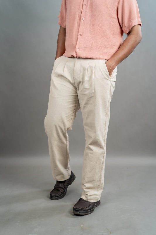Linen Relaxed Fit Pant – Ivory Cream