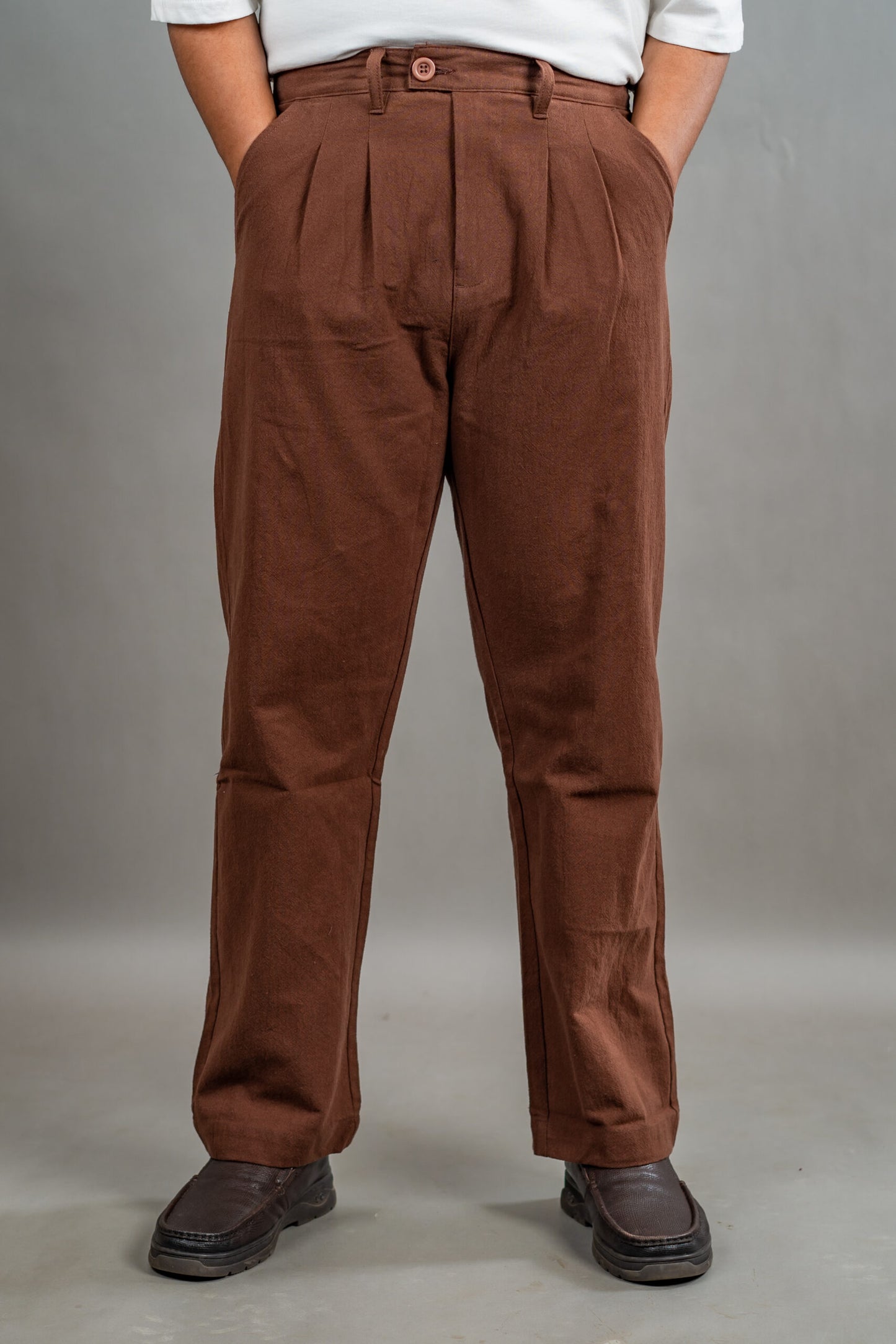 Linen Relaxed Fit Pant – Chocolate Brown
