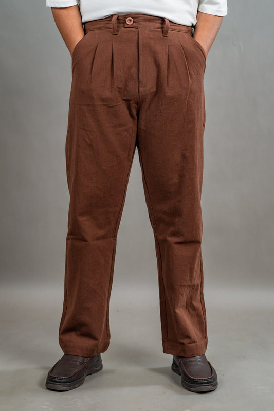 Linen Relaxed Fit Pant – Chocolate Brown