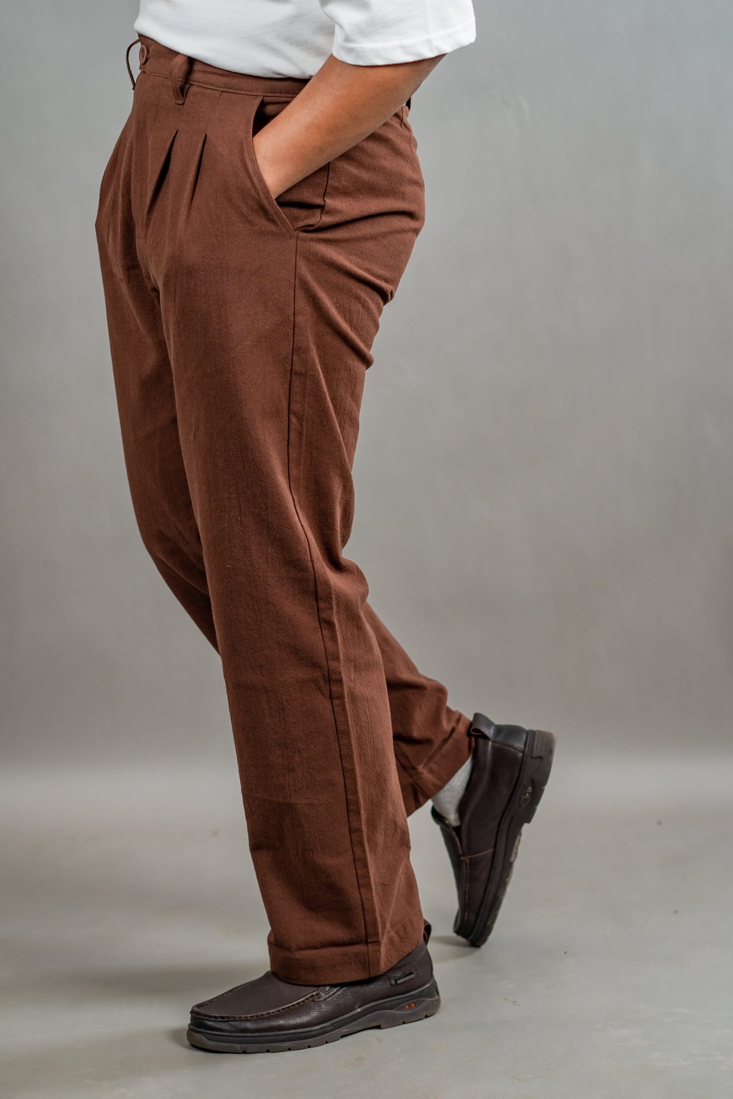 Linen Relaxed Fit Pant – Chocolate Brown