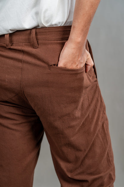 Linen Relaxed Fit Pant – Chocolate Brown