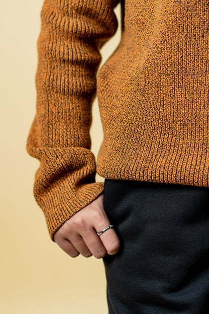 Wool Half Zipper Sweater: Mustard