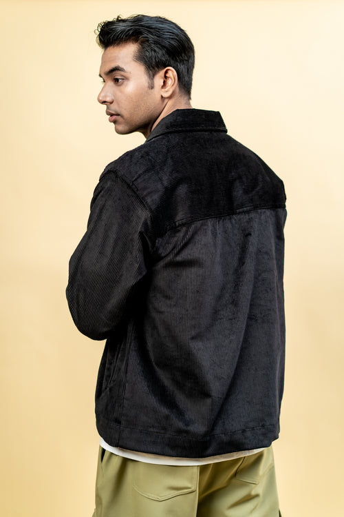 Load image 1 in gallery view. Cord Jacket- Black