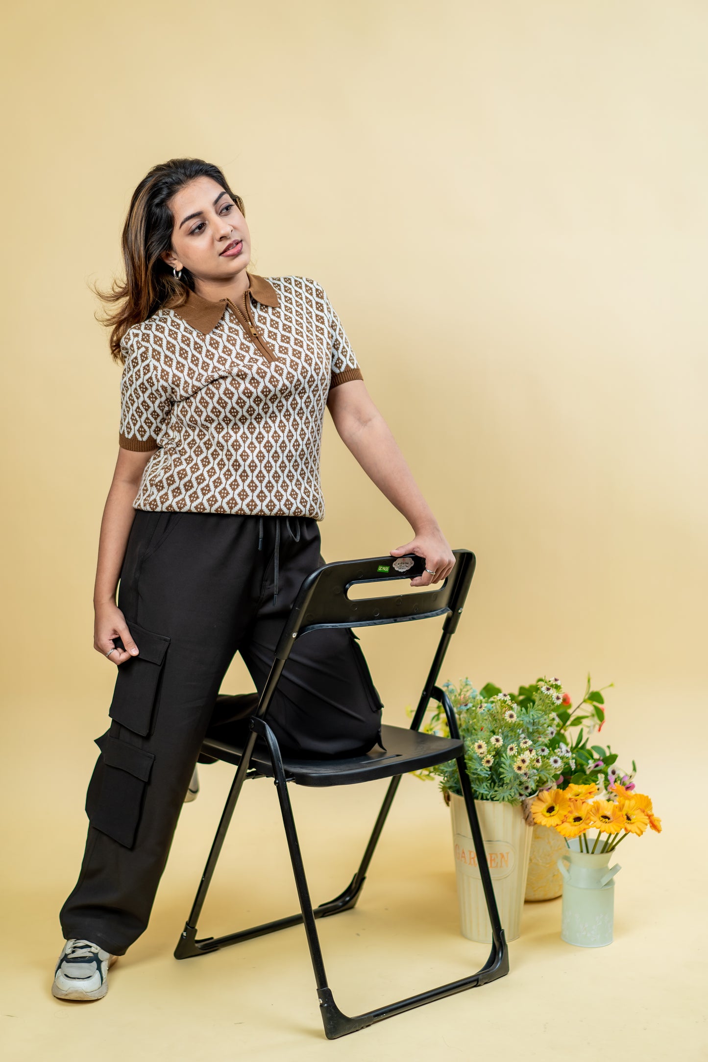 Vintage Knit Zip Polo Sweater