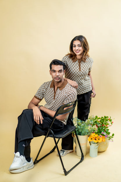 Vintage Knit Zip Polo Sweater