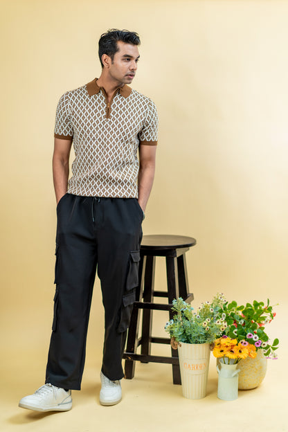 Vintage Knit Zip Polo Sweater