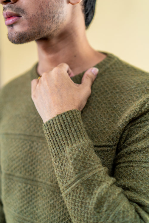 Load image 1 in gallery view. Polyamide Sweater: Olive