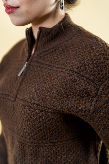 Polyamide Half-Zip Sweater: Coffee