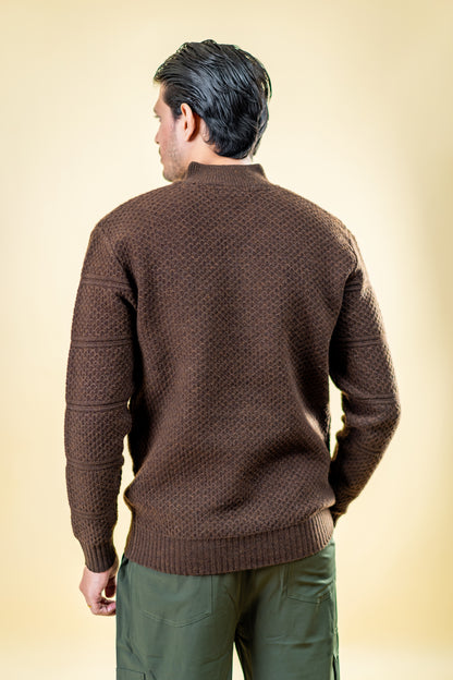 Polyamide Half-Zip Sweater: Coffee