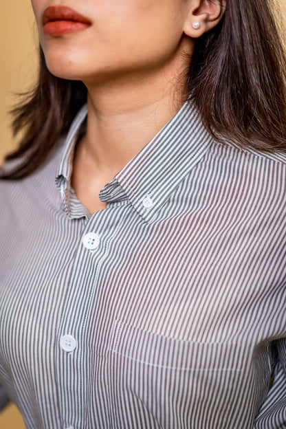 AirLight Button-down Shirts – Grey Striped