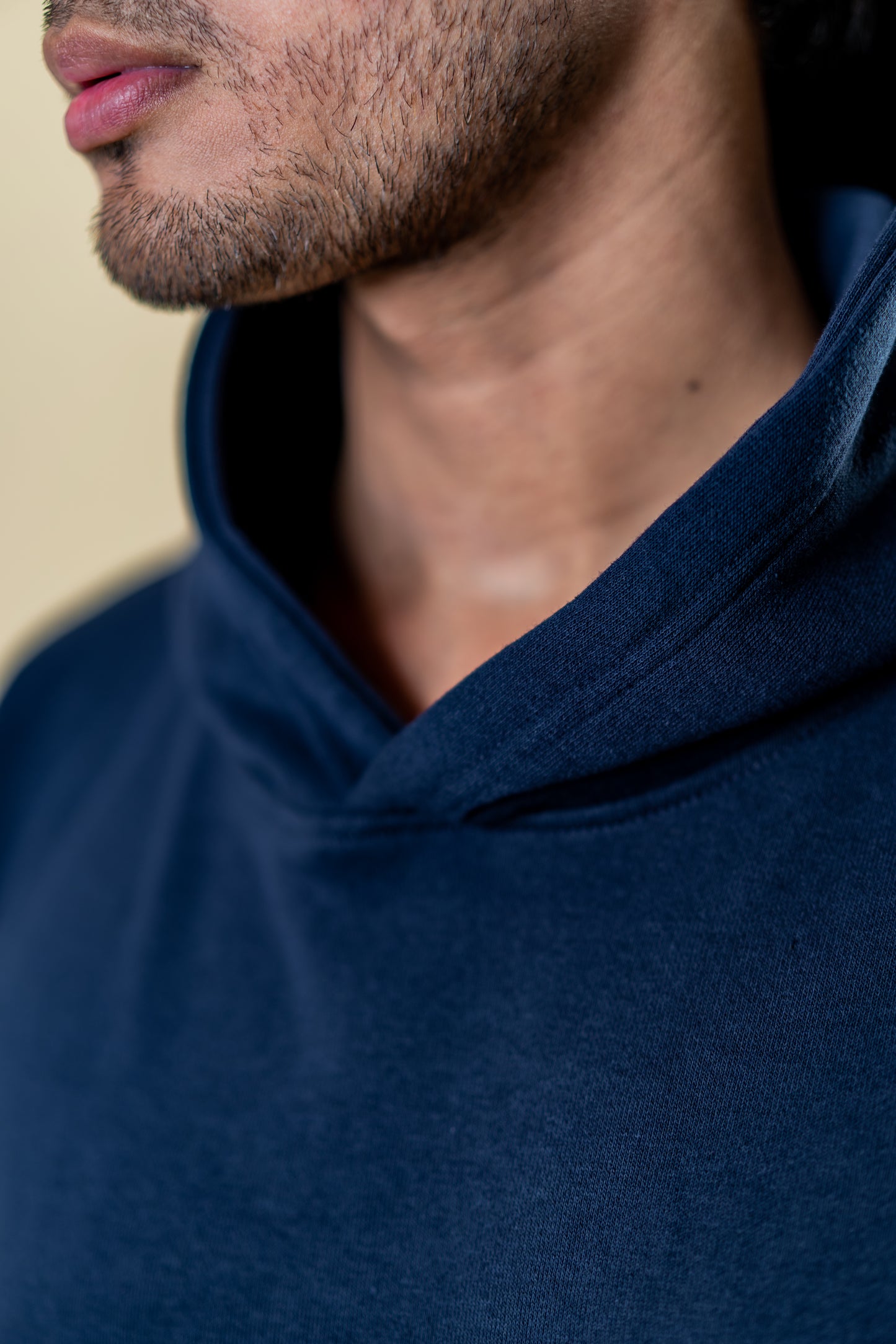 Oversized Drop Shoulder Hoodie: Navy Blue