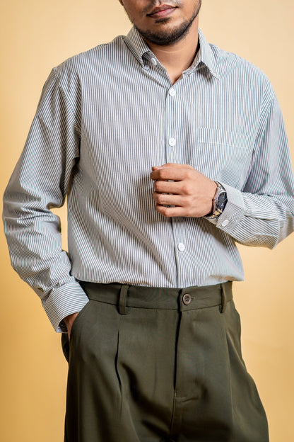 AirLight Button-down Shirts – Grey Striped