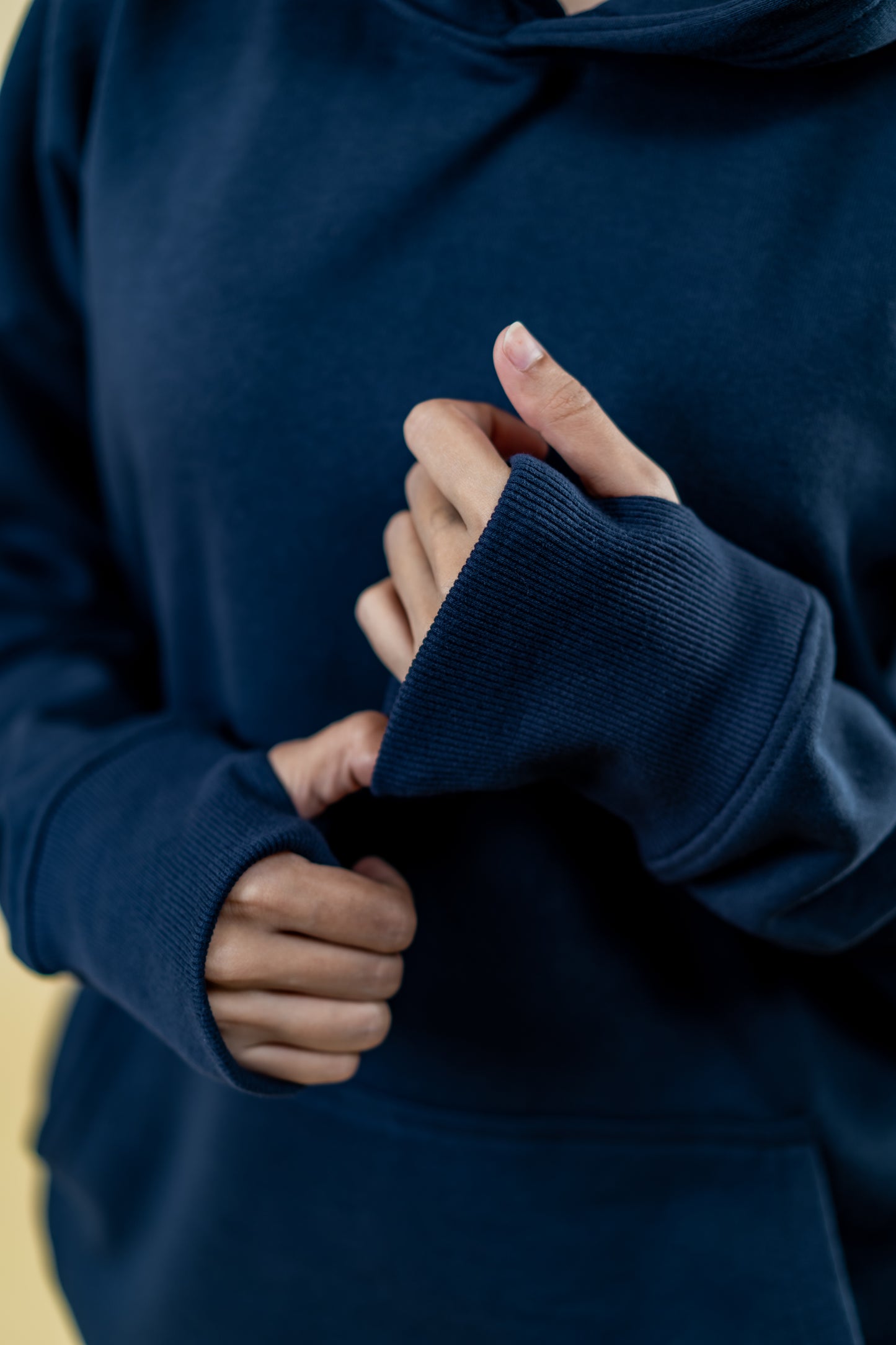 Oversized Drop Shoulder Hoodie: Navy Blue