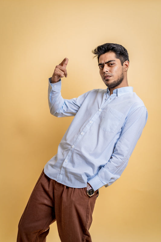 AirLight Button-down Shirts – Light Blue Stripes