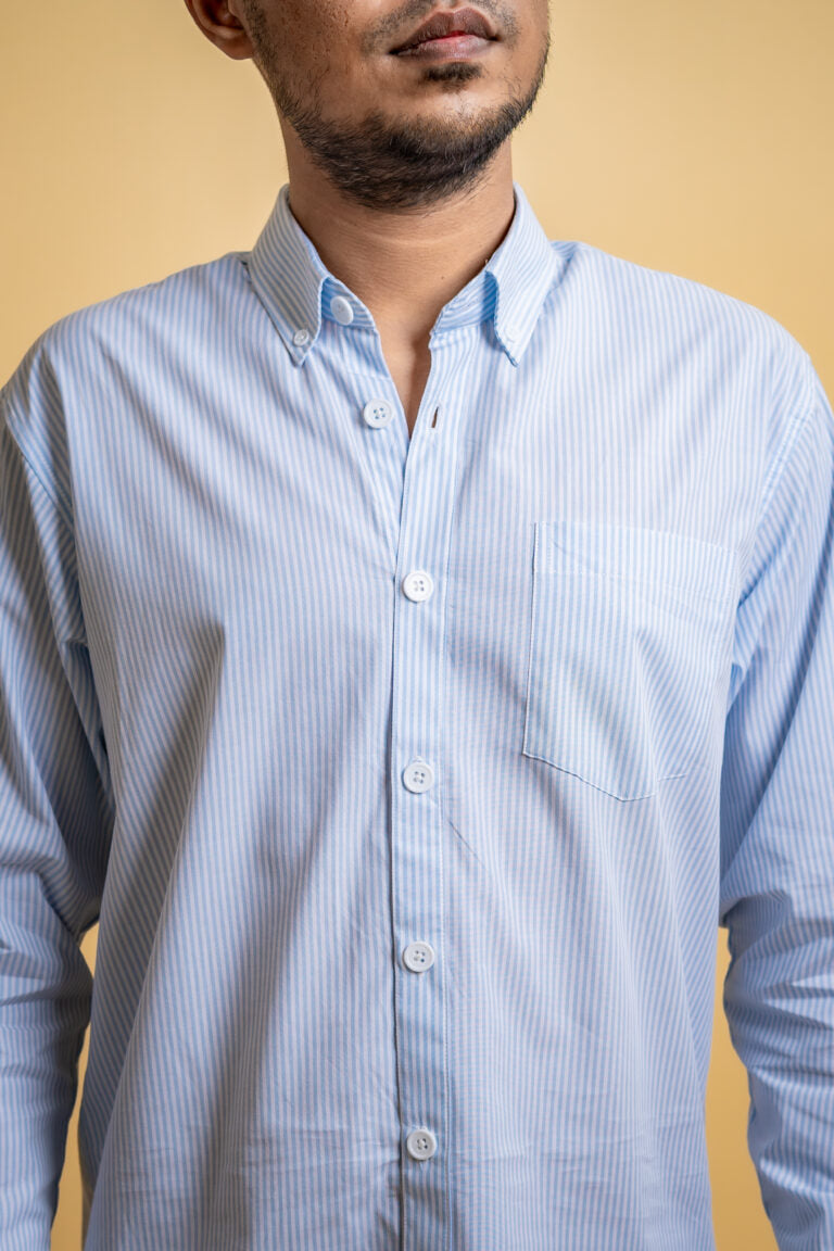 AirLight Button-down Shirts – Light Blue Stripes