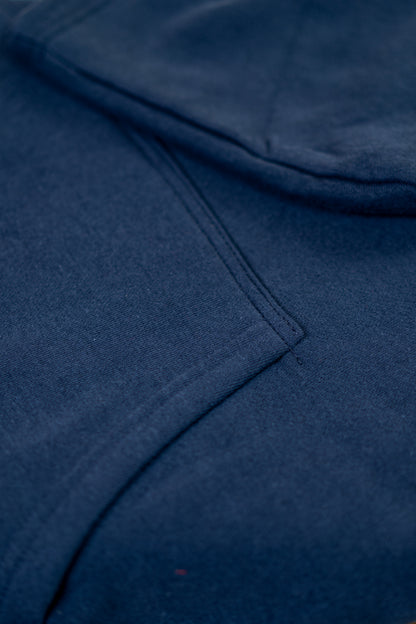 Oversized Drop Shoulder Hoodie: Navy Blue