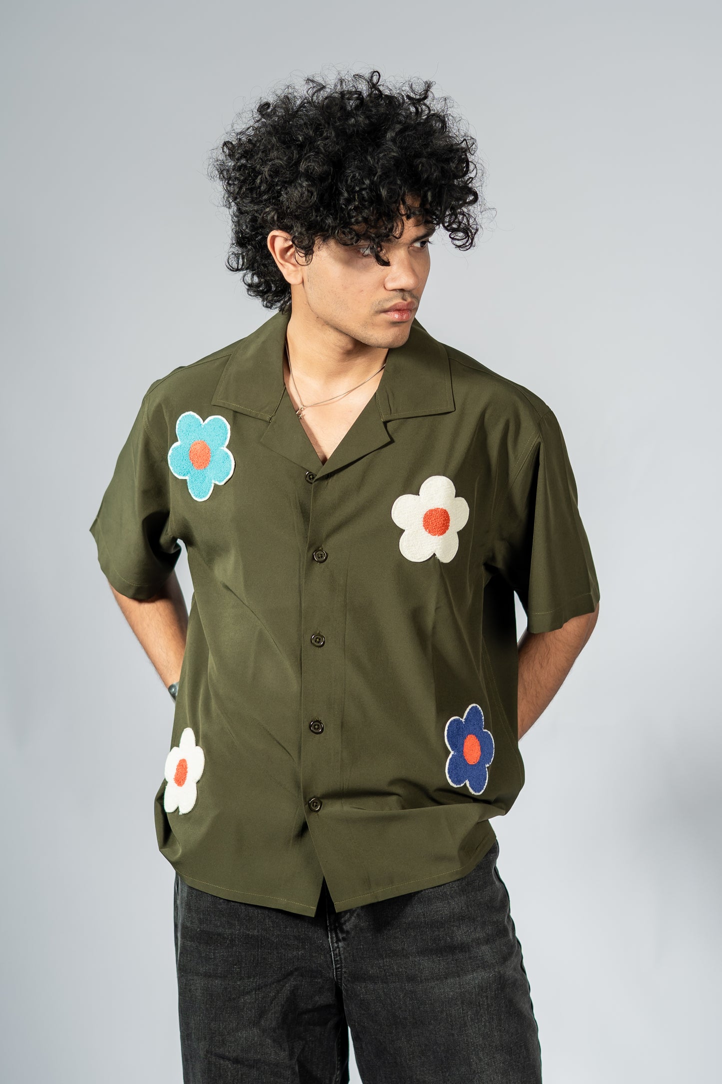 Offbeat Patch Shirt - Olive