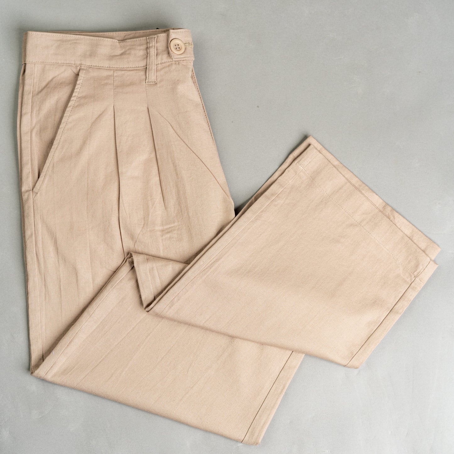 Linen Relaxed Fit Pant – Soft Beige