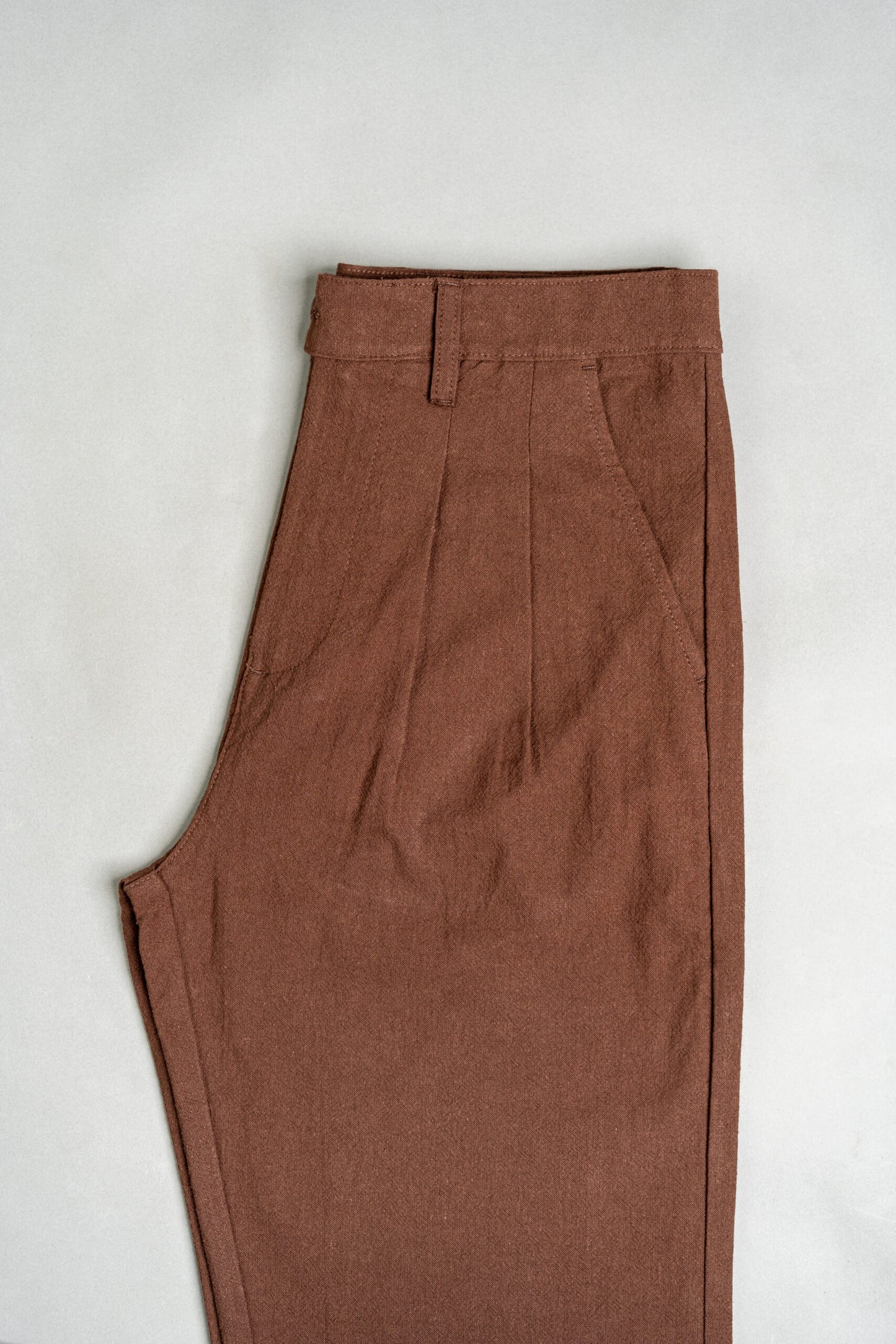 Linen Relaxed Fit Pant – Chocolate Brown