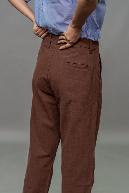 Linen Relaxed Fit Pant – Chocolate Brown