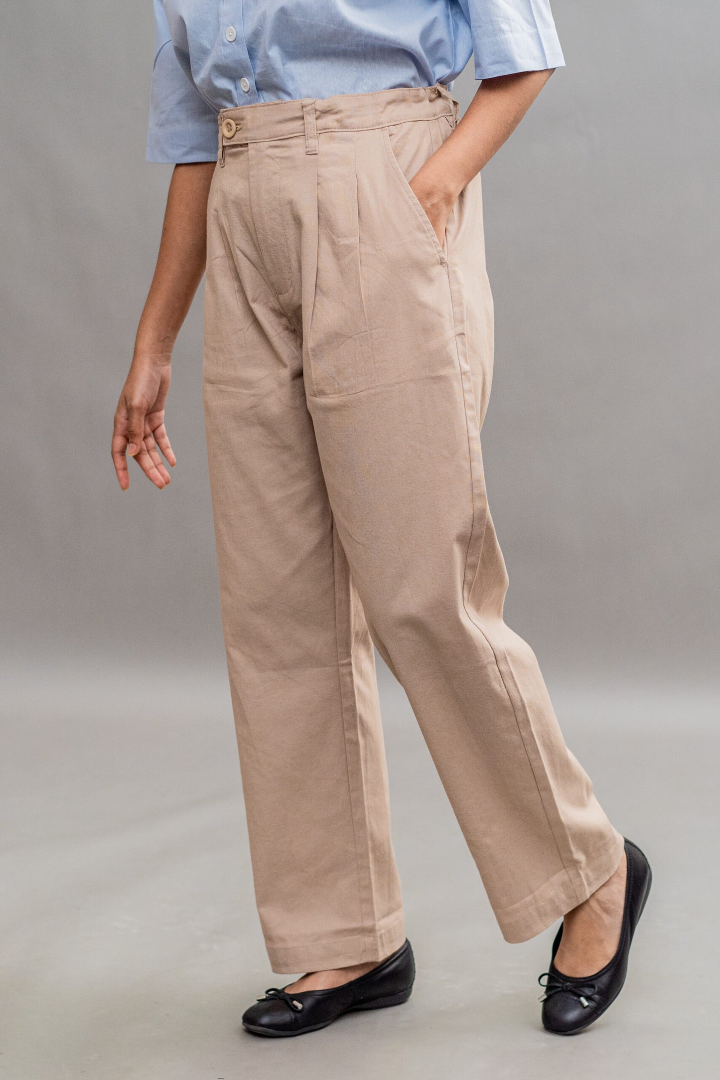 Linen Relaxed Fit Pant – Soft Beige
