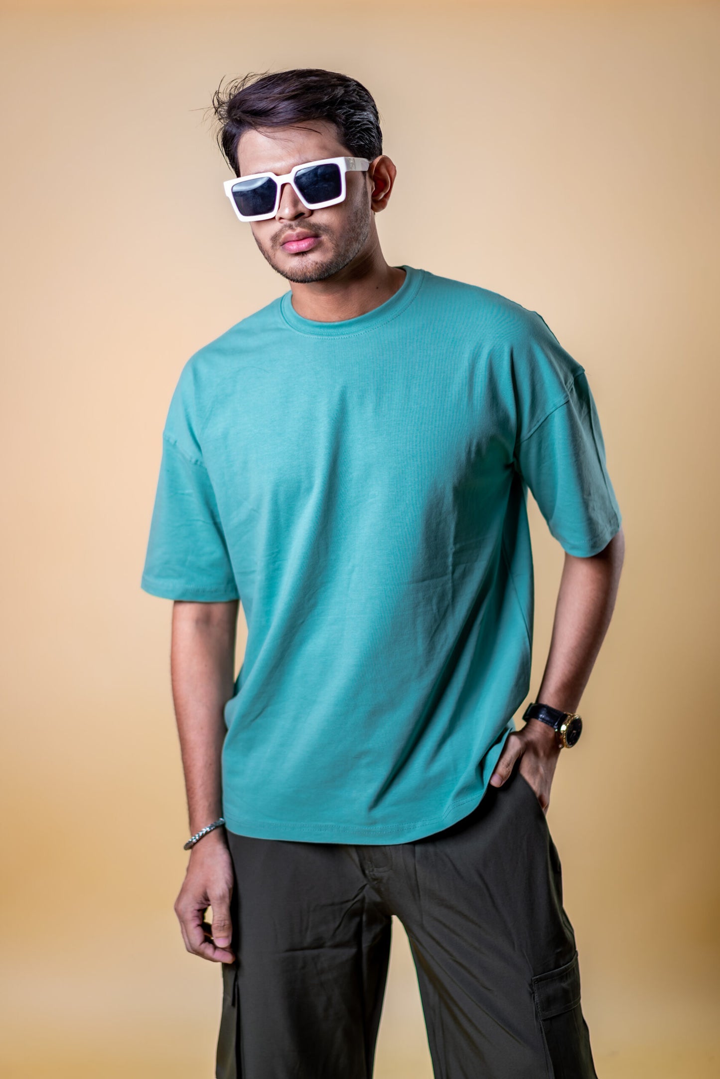 Oversized Drop Shoulder T-Shirt - Pastel Green