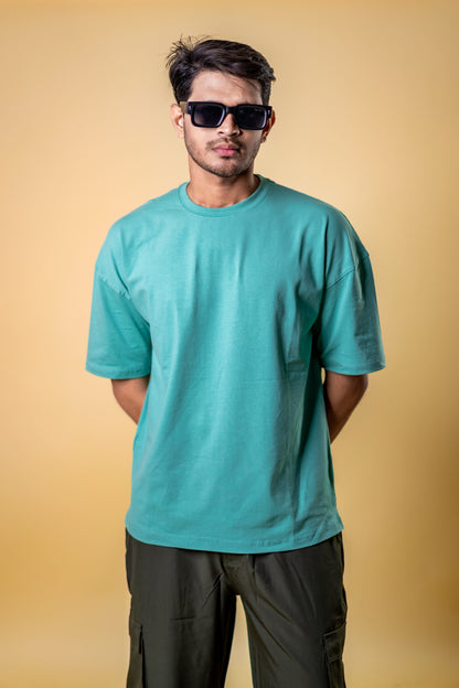 Oversized Drop Shoulder T-Shirt - Pastel Green