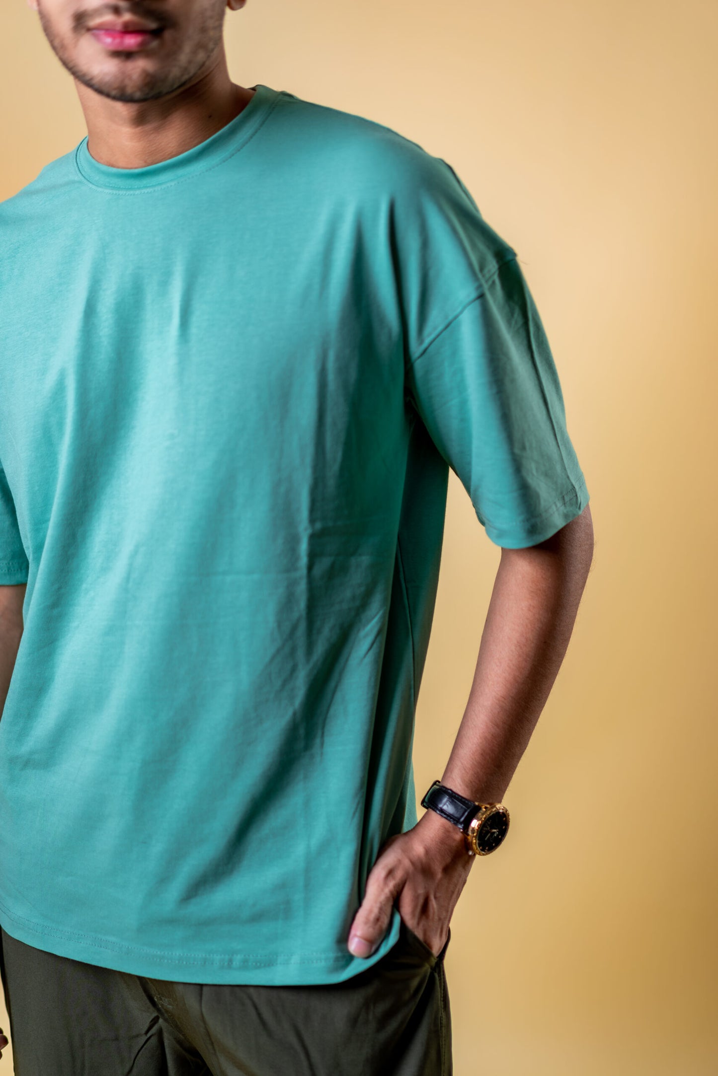 Oversized Drop Shoulder T-Shirt - Pastel Green