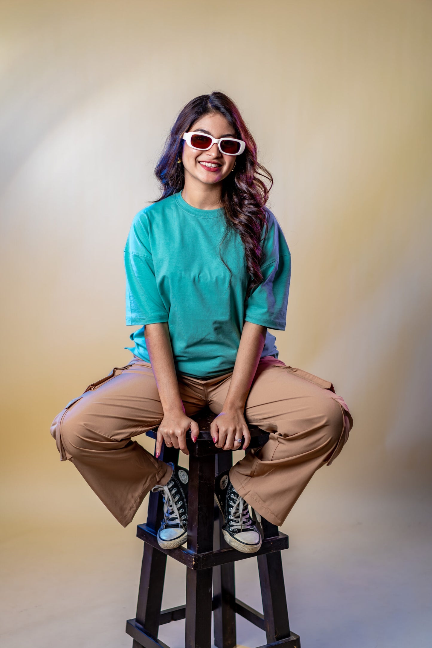 Oversized Drop Shoulder T-Shirt - Pastel Green