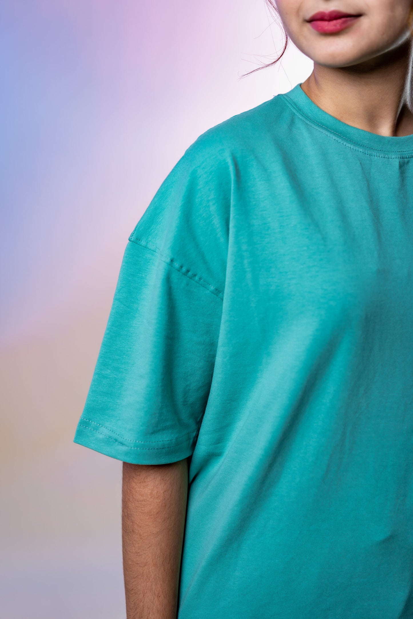 Oversized Drop Shoulder T-Shirt - Pastel Green