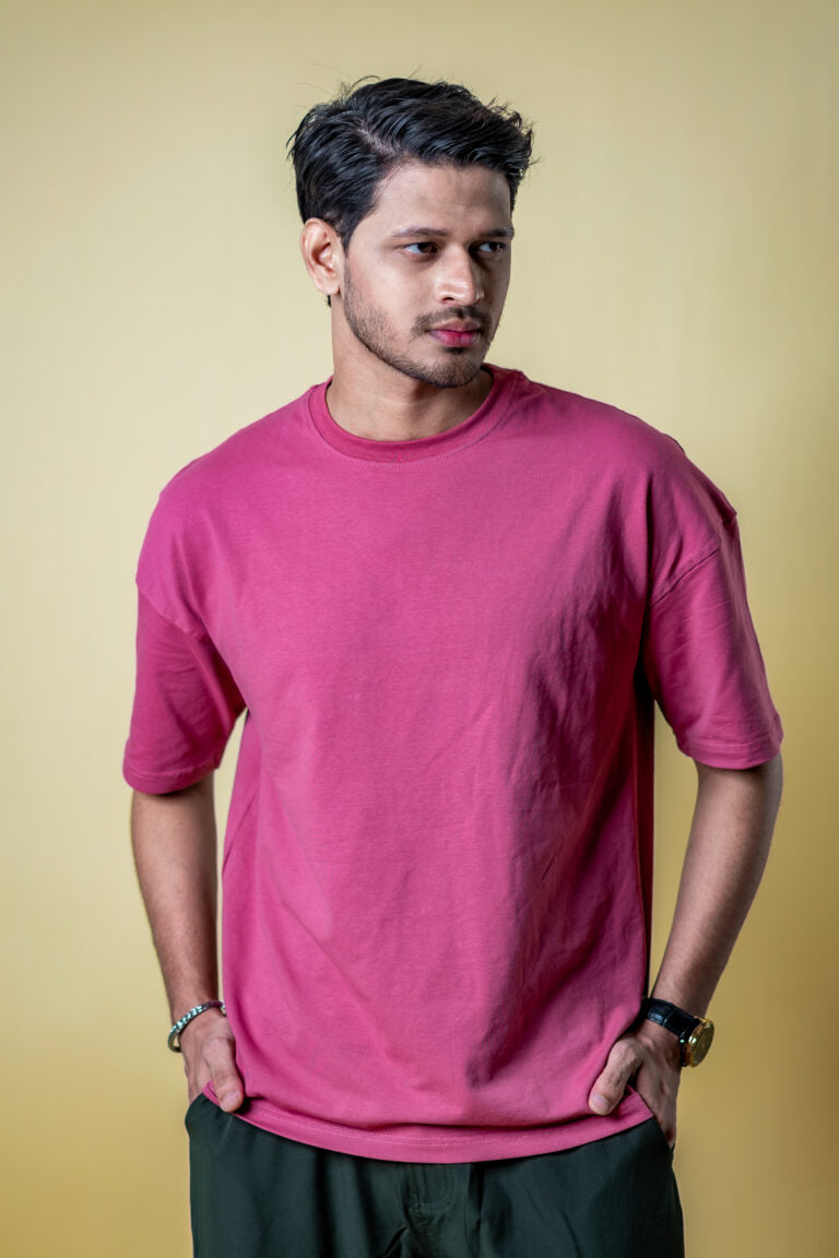 Oversized Drop Shoulder T-Shirt – Velvet Rose