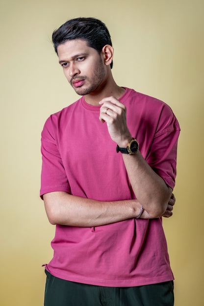 Oversized Drop Shoulder T-Shirt – Velvet Rose