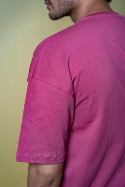 Oversized Drop Shoulder T-Shirt - Velvet Rose